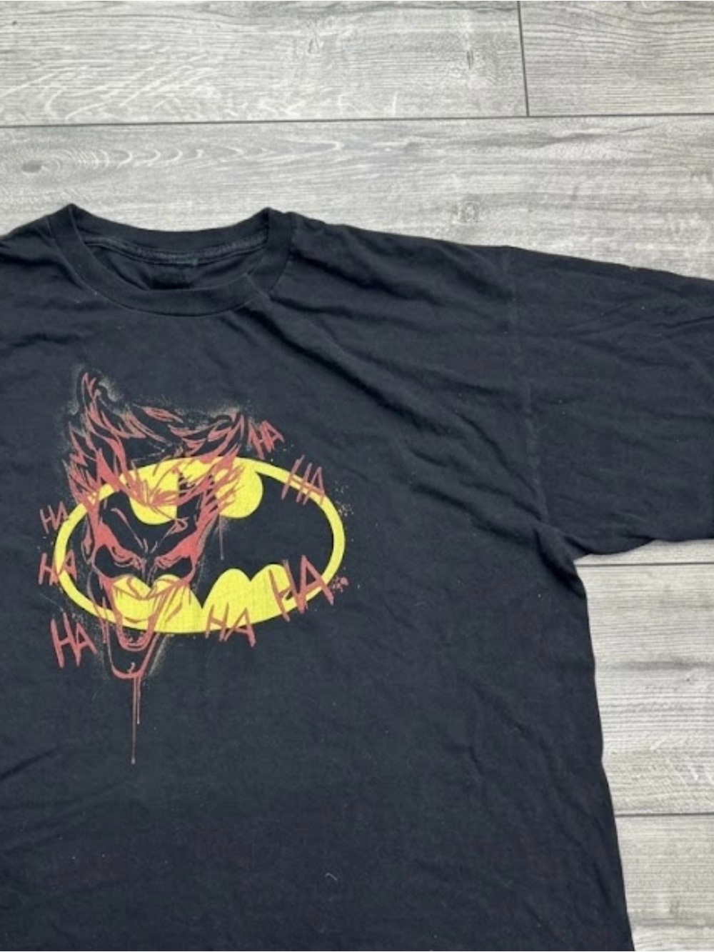 Black Batman Graphic Tee with Joker Artwork - Picture 2 of 5